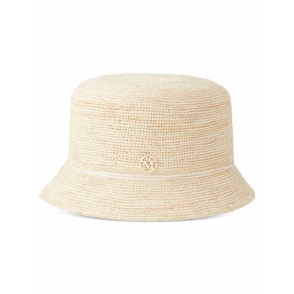 NEW MAISON MICHEL axel soft fino crochet bucket hat in natural